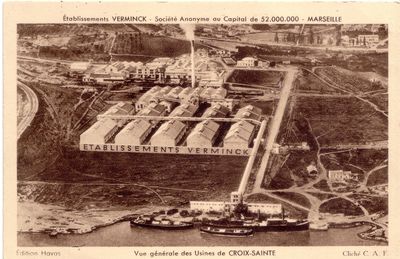 Vue générale de l’usine de Croix-Sainte, Ets Verminck (1920)
