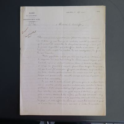 Lettre du maire de Saint-Mître qui dénonce le curé (1844)