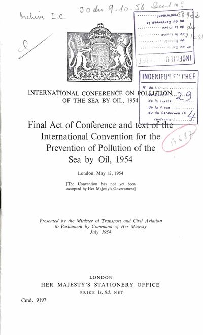 Acte final de la convention de Londres contre les hydrocarbures en mer
